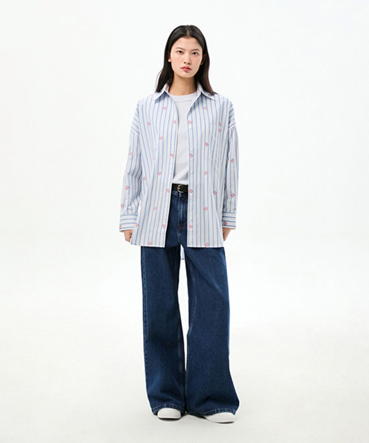타미힐피거(TOMMY HILFIGER) 스트라이프 이지 핏 셔츠 (T22G0WSH003WT20BG)