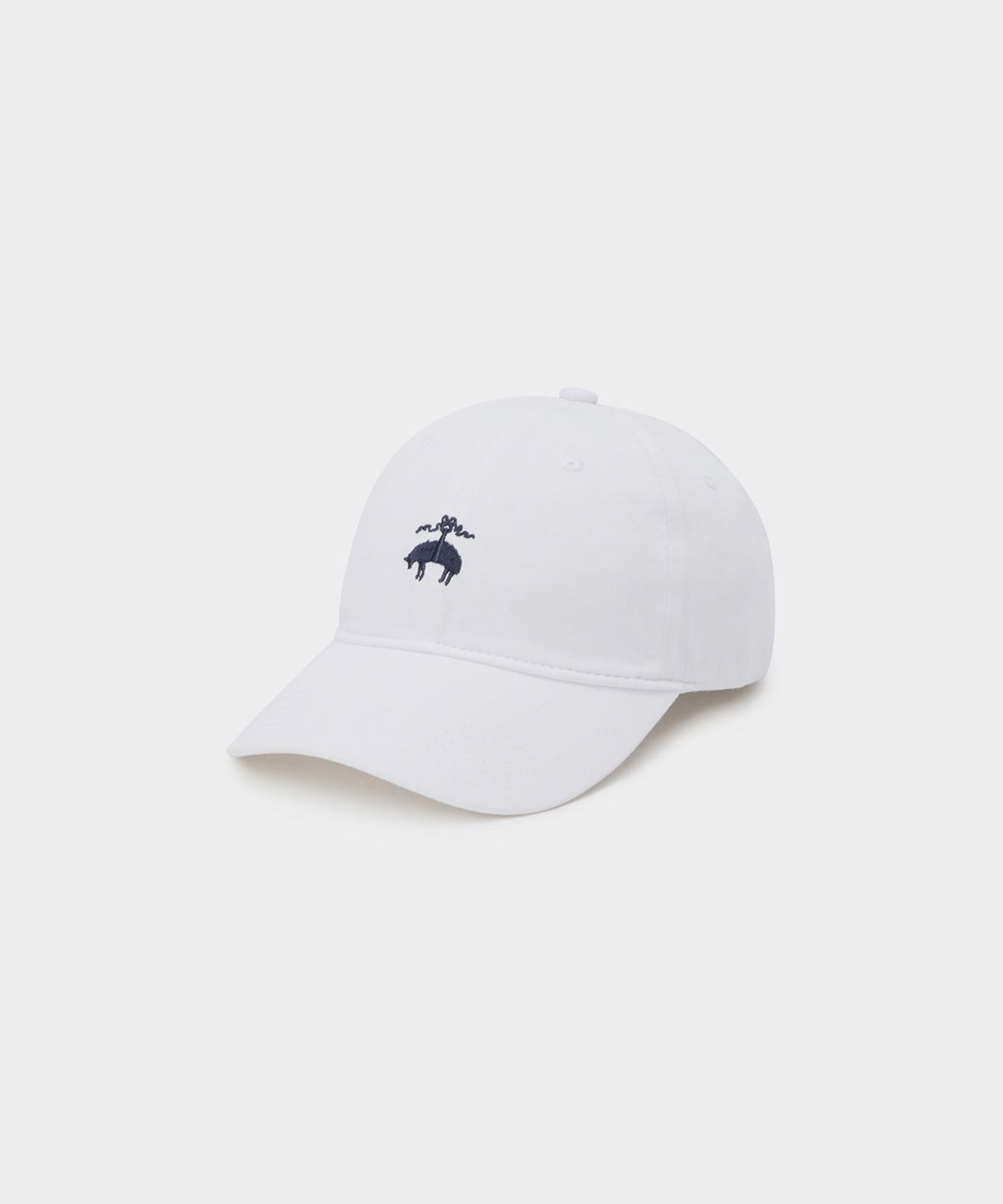 브룩스 브라더스(BROOKS BROTHERS) [남여공용] 코튼 로고 베이스볼 캡 (화이트) (BBACMM1500AEF)