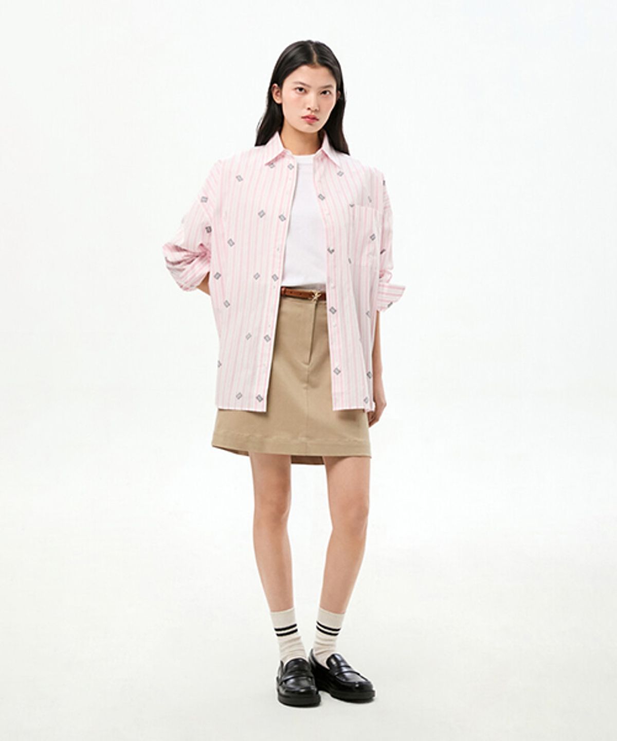 타미힐피거(TOMMY HILFIGER) 스트라이프 이지 핏 셔츠 (T22G0WSH003WT20D2)