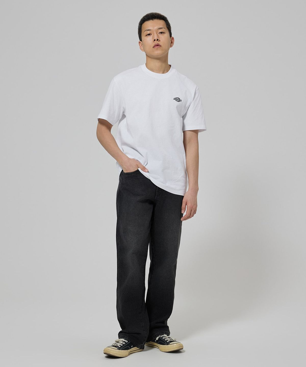 디키즈(DICKIES) 954 릴렉스드 데님 팬츠 Black Wash Faded