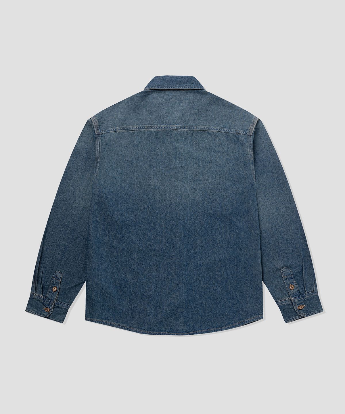 디키즈(DICKIES) 라이트웨이트 데님 셔츠 Khaki Tinted Blue