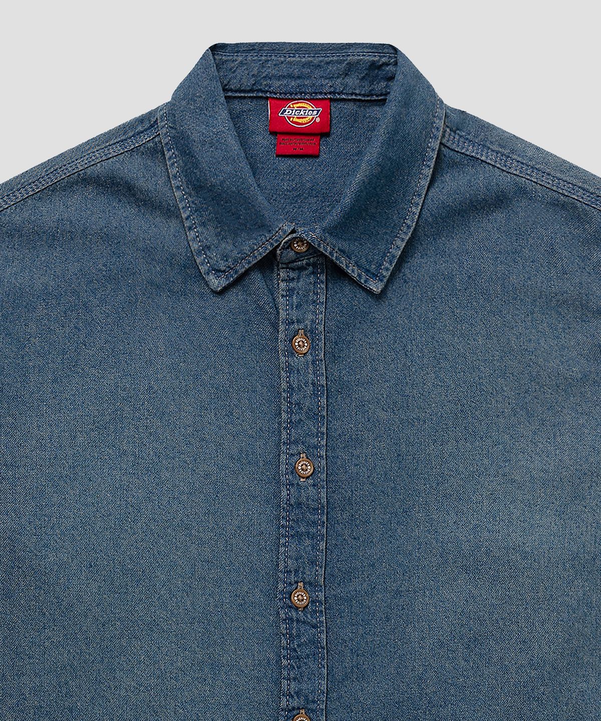 디키즈(DICKIES) 라이트웨이트 데님 셔츠 Khaki Tinted Blue