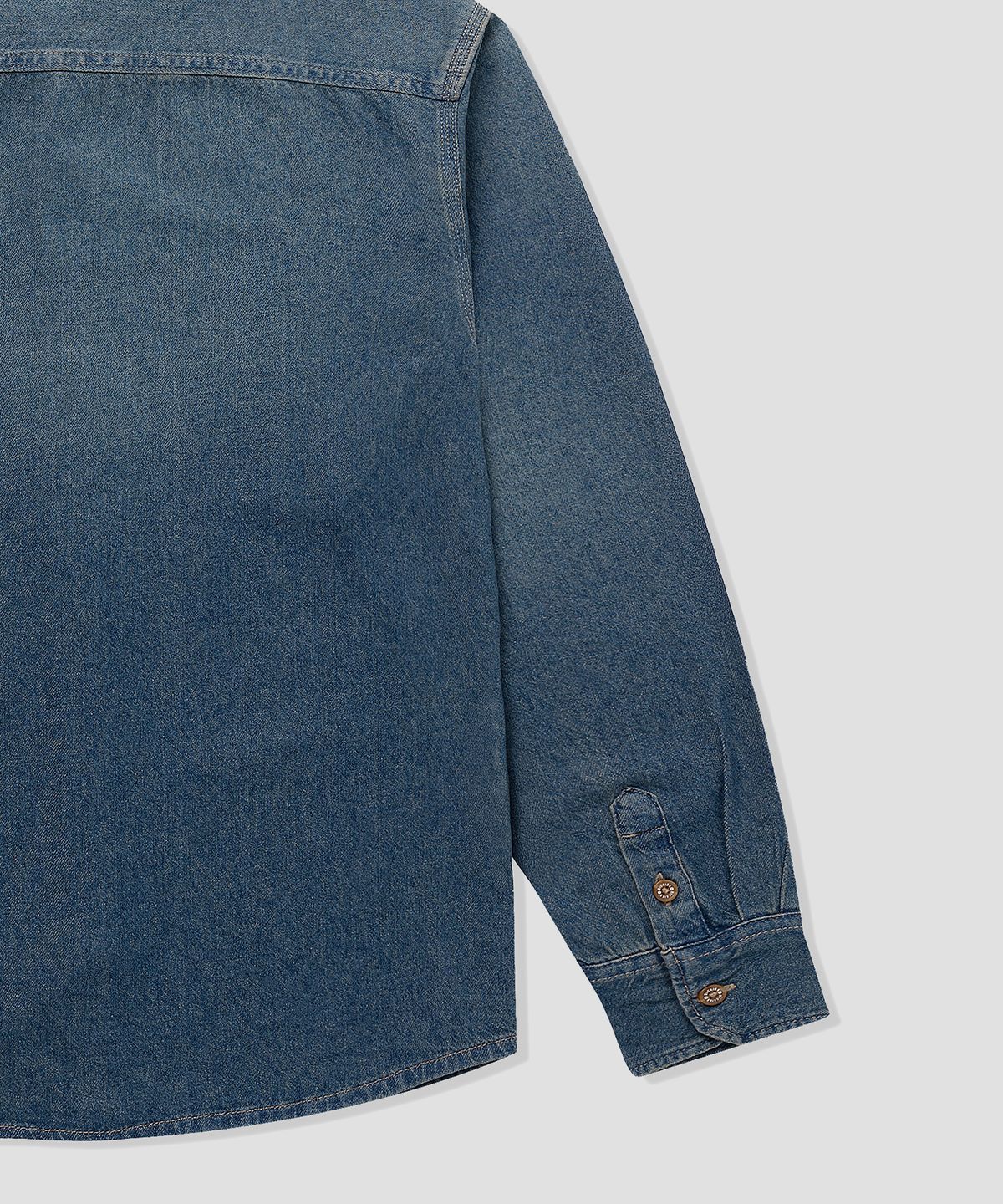 디키즈(DICKIES) 라이트웨이트 데님 셔츠 Khaki Tinted Blue