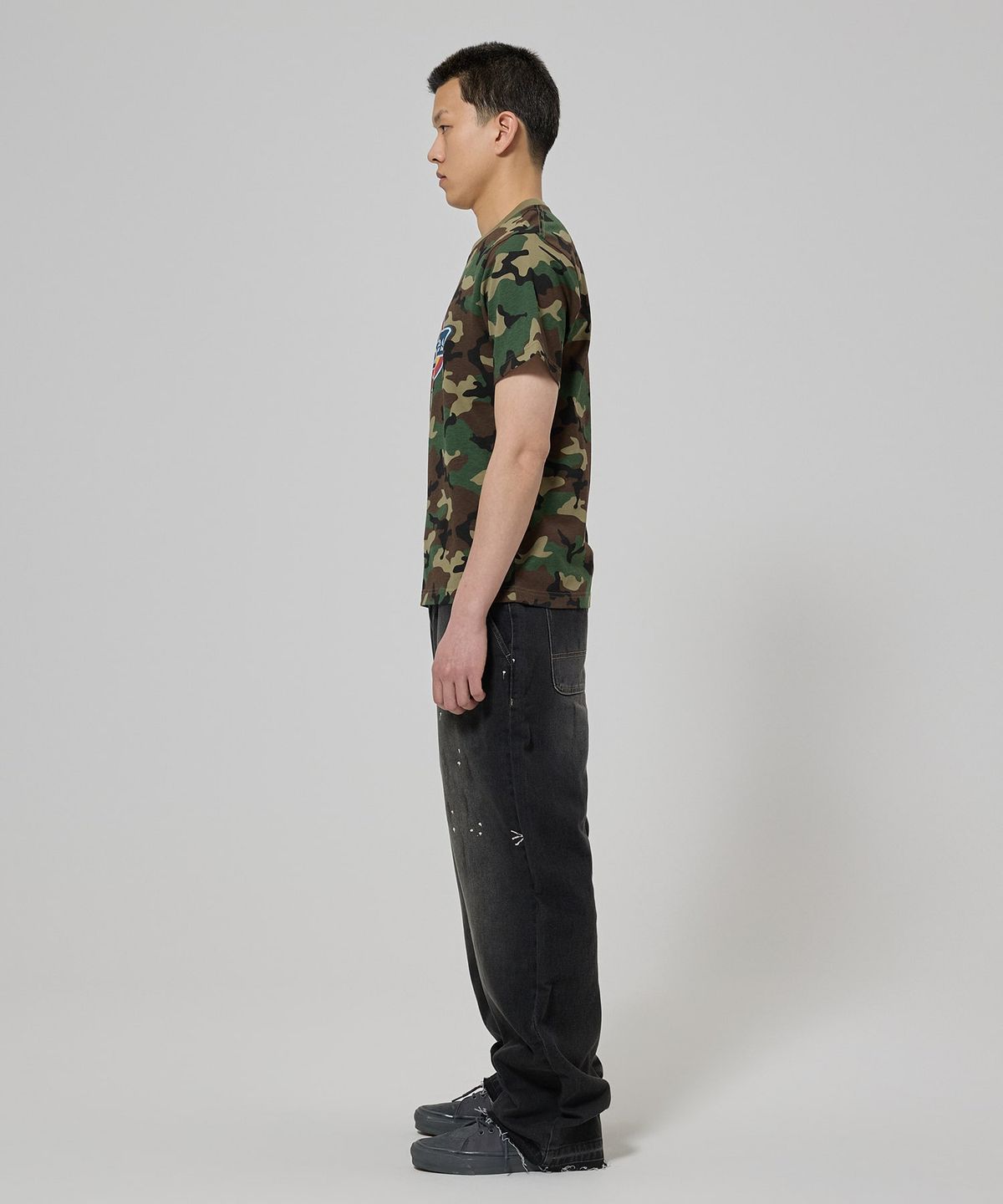 디키즈(DICKIES) 루즈핏 더티 워시드 데님 팬츠 Black