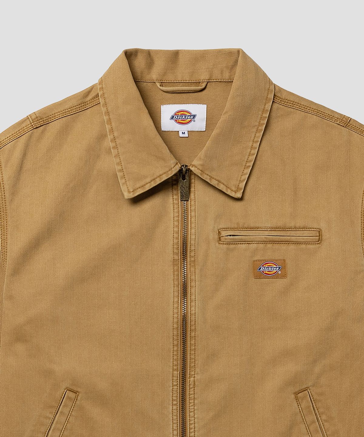 디키즈(DICKIES) 피그먼트 헤링본 재킷 Bone Brown