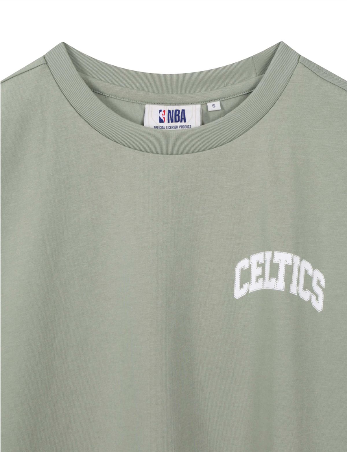 엔비에이(NBA) 백 아치형 레터링 반팔 티셔츠 카키