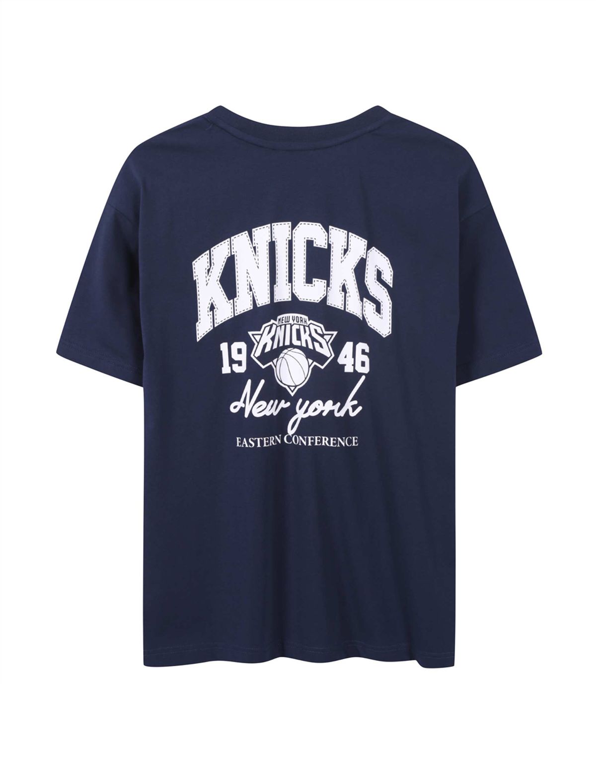엔비에이(NBA) 백 아치형 레터링 반팔 티셔츠 네이비