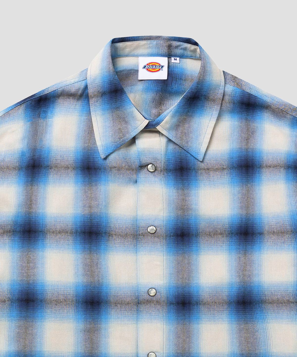 디키즈(DICKIES) 레이온 옴브레 체크 셔츠 Blue