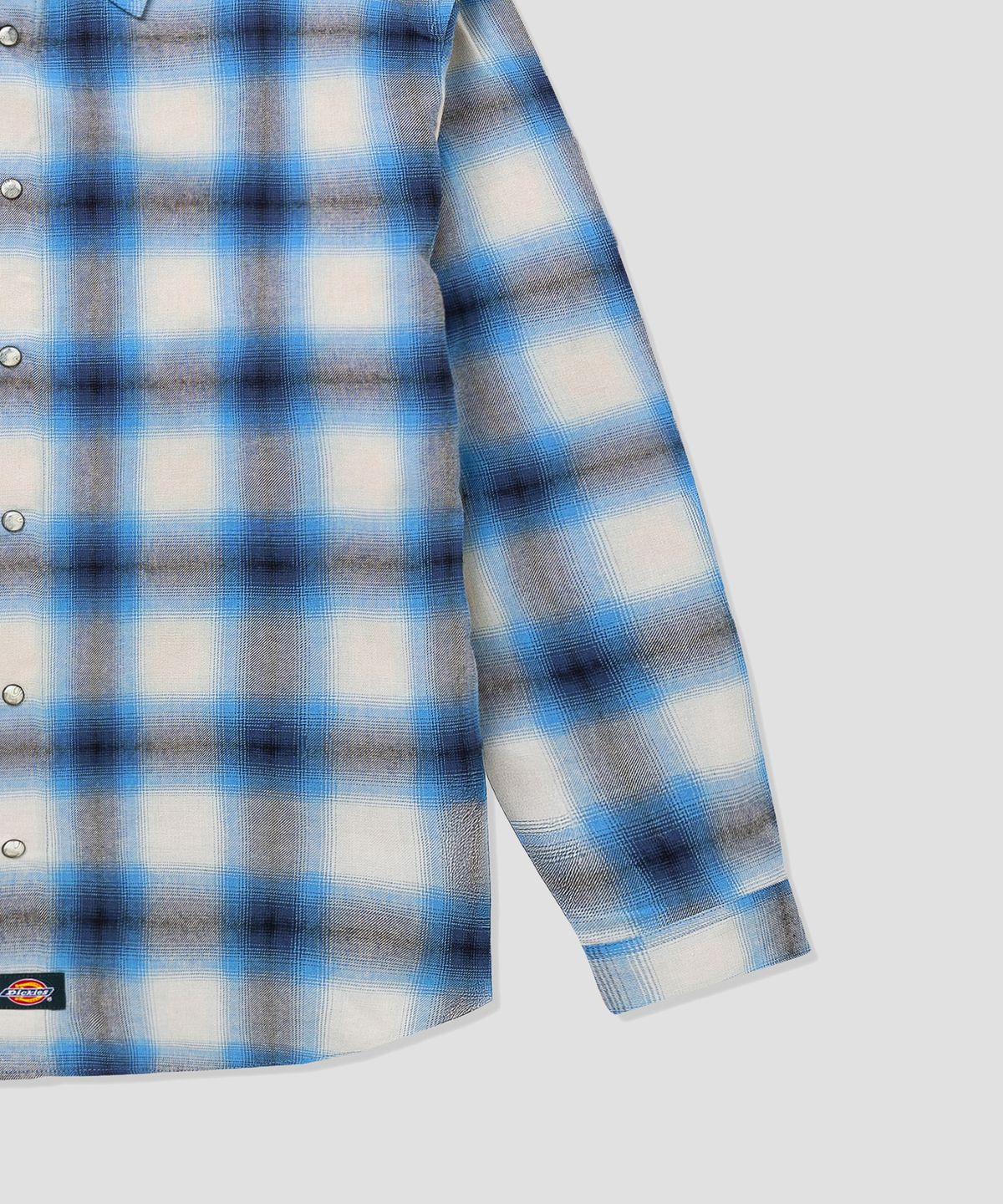 디키즈(DICKIES) 레이온 옴브레 체크 셔츠 Blue