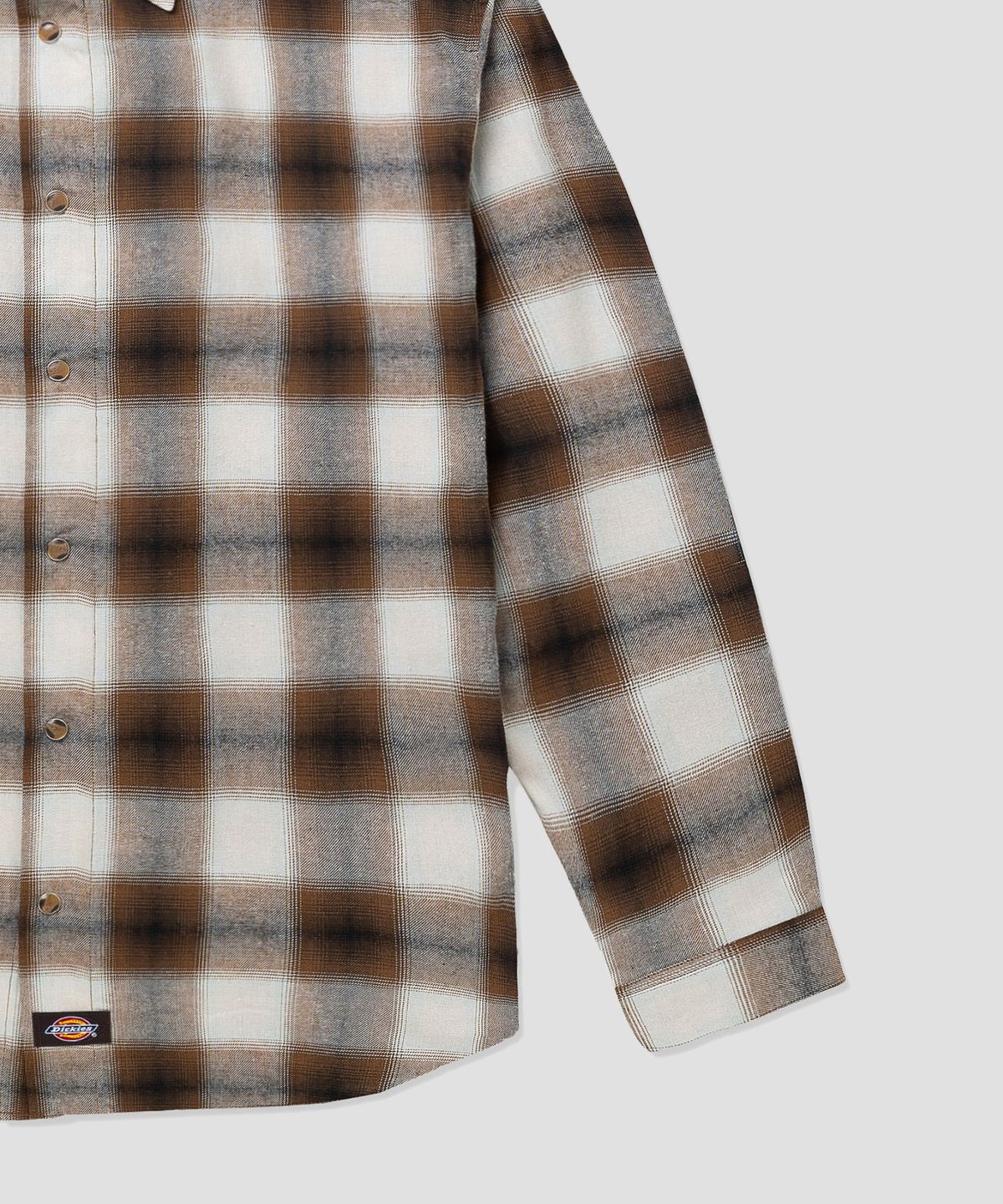디키즈(DICKIES) 레이온 옴브레 체크 셔츠 Brown