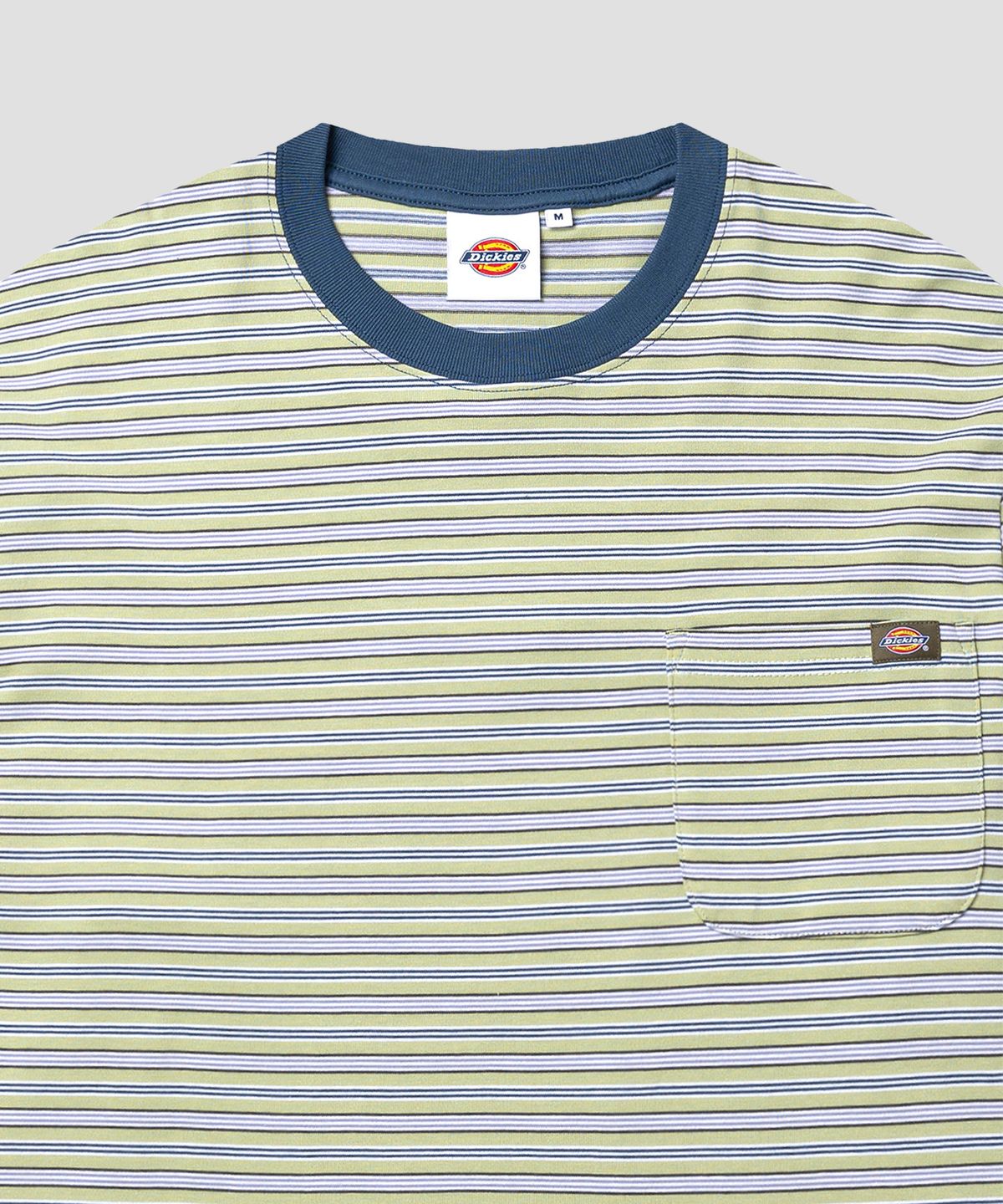 디키즈(DICKIES) 파인 스트라이프 포켓 롱슬리브 Olive