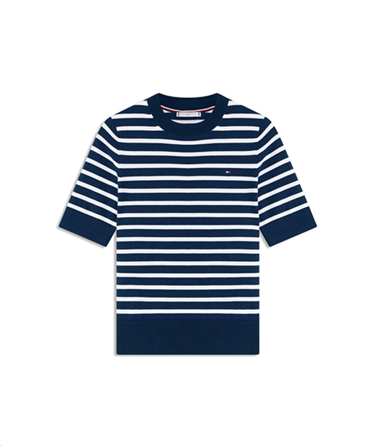 타미힐피거(TOMMY HILFIGER) 코튼 저지 반팔 스웨터 (T22G1KTO065WT20A5)