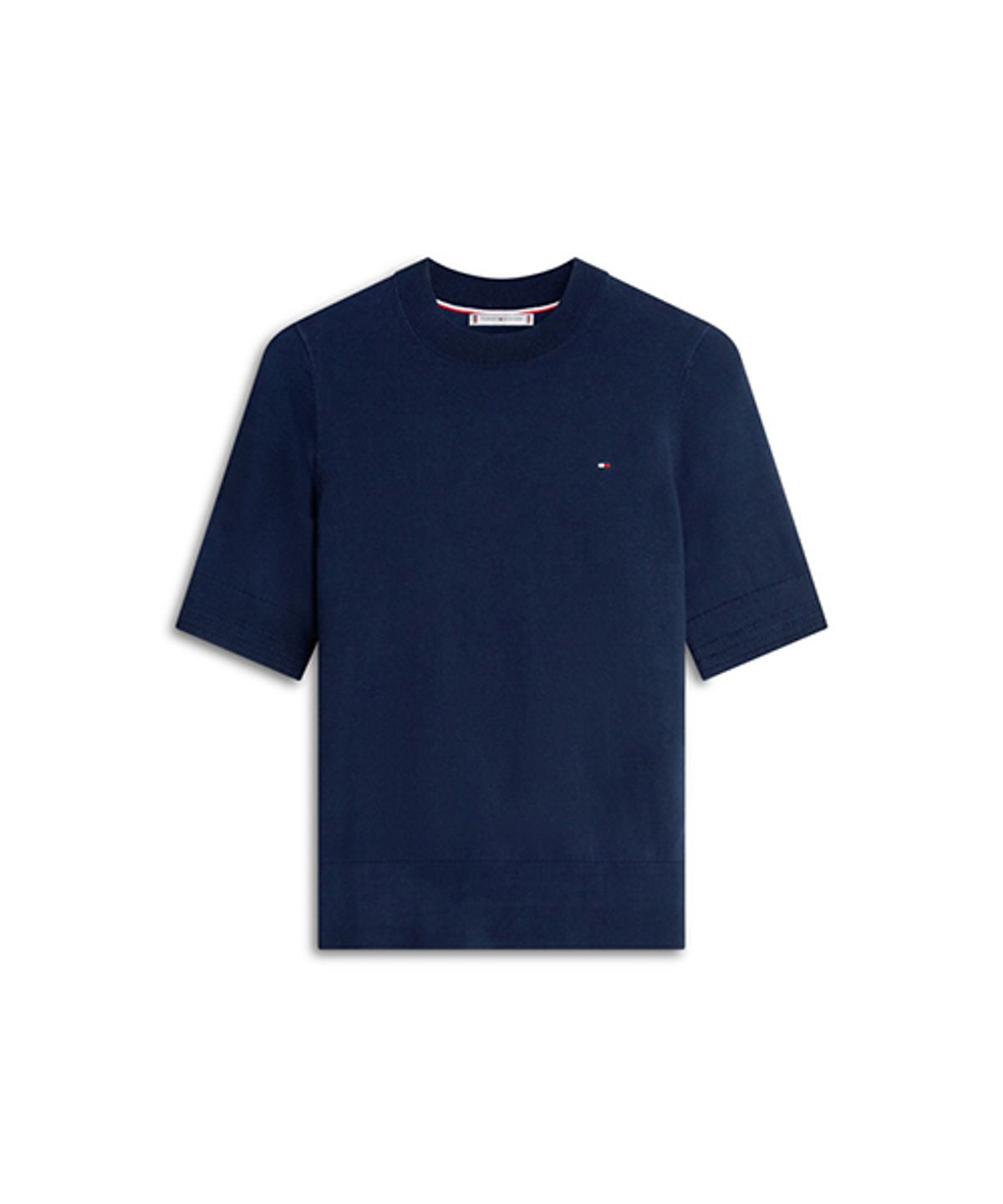 타미힐피거(TOMMY HILFIGER) 코튼 저지 반팔 스웨터 (T22G1KTO065WT2C1G)
