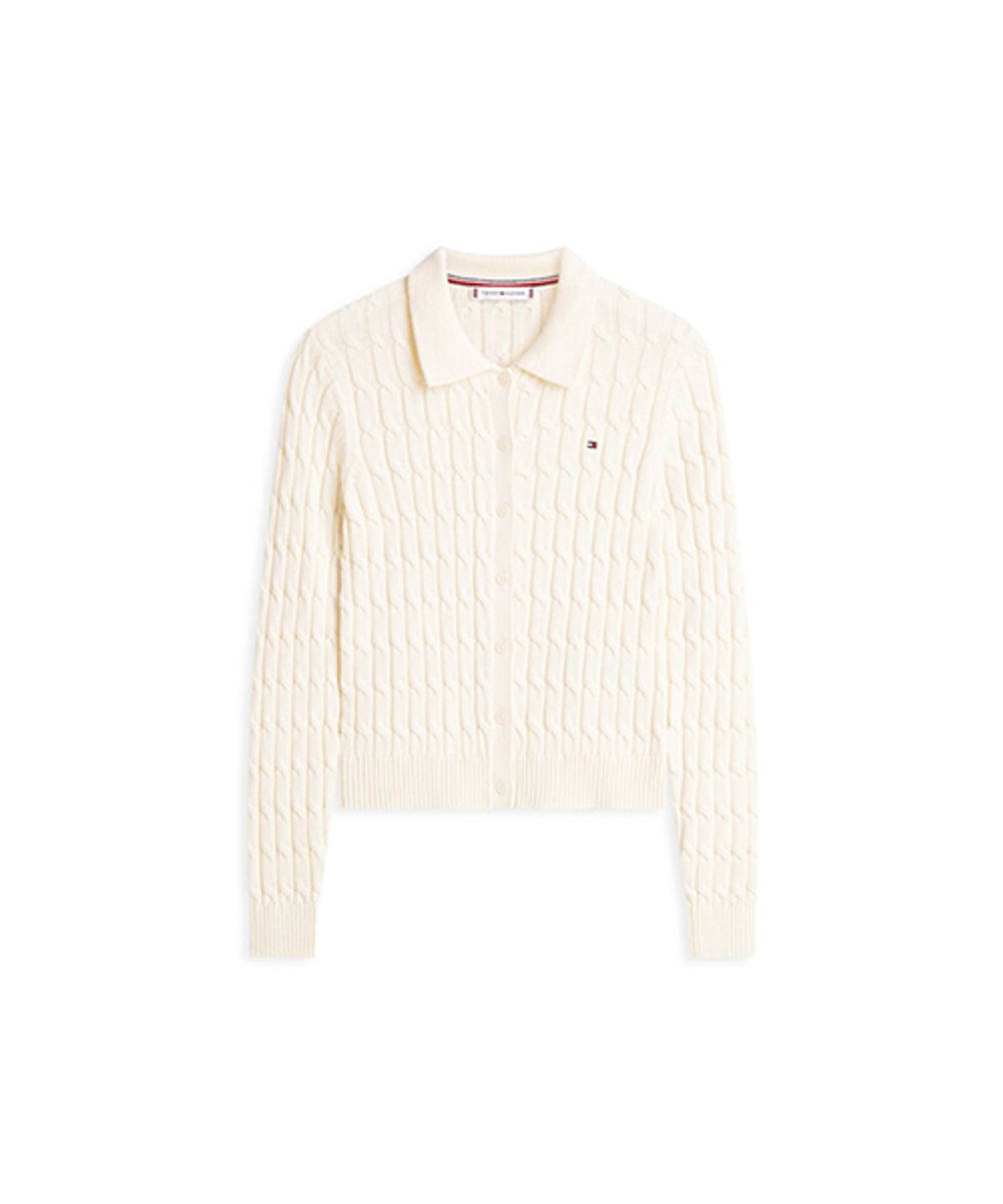 타미힐피거(TOMMY HILFIGER) 코튼 케이블 폴로 가디건 (T22G1KCD051WT2AEF)