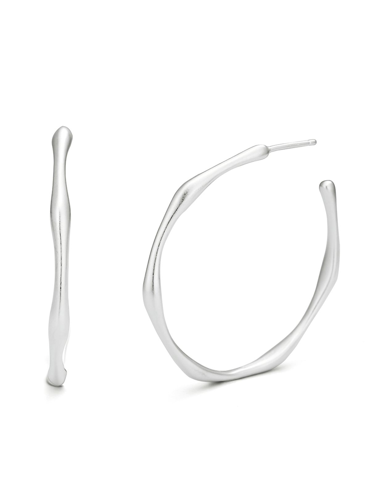 이너프(ENUFF) (silver 925) Bone-shape circle earring