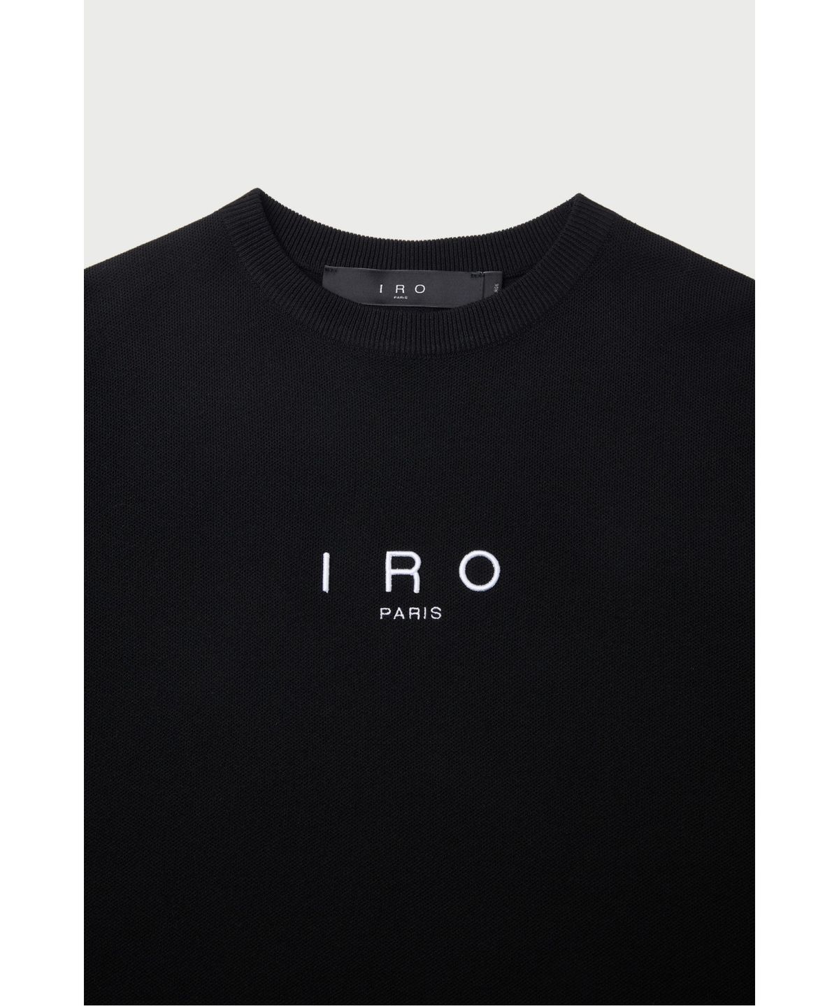 이로(IRO) Nebula 베이직 로고 반팔 라운드 니트  IQWAM26701BKX