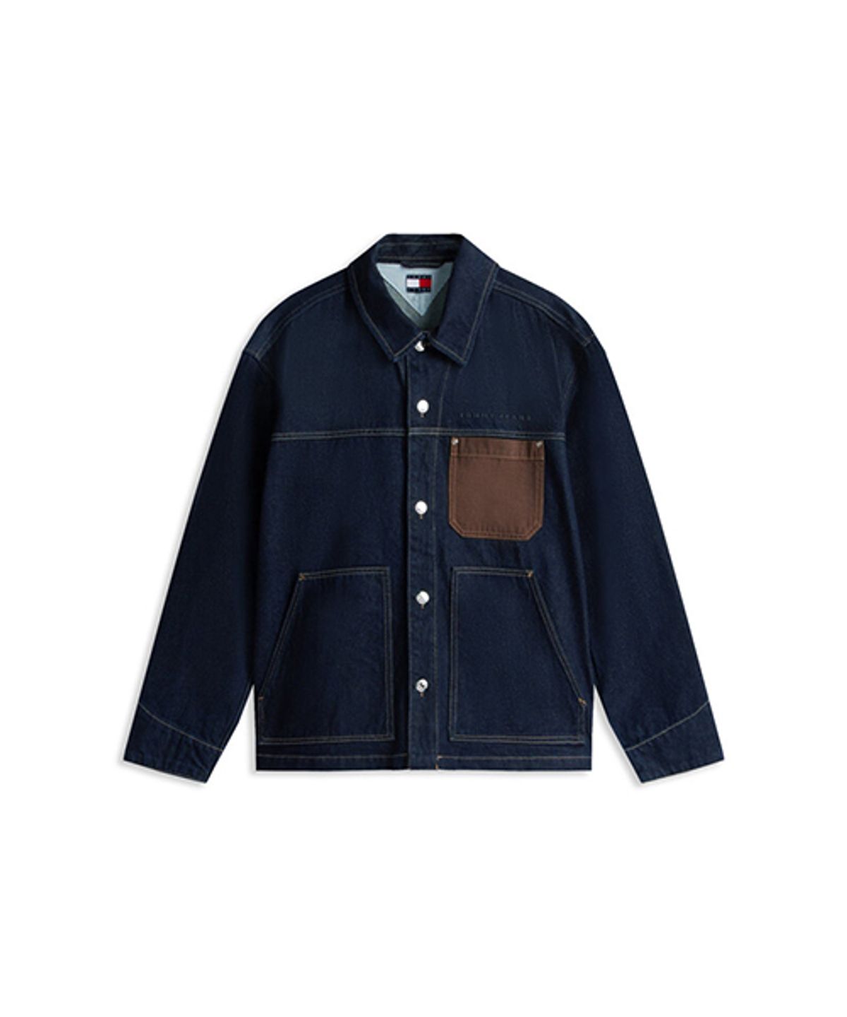 타미진스(TOMMY JEANS) 릴렉스 핏 데님 초어 재킷 (T32G0NJC12TMT11BK)