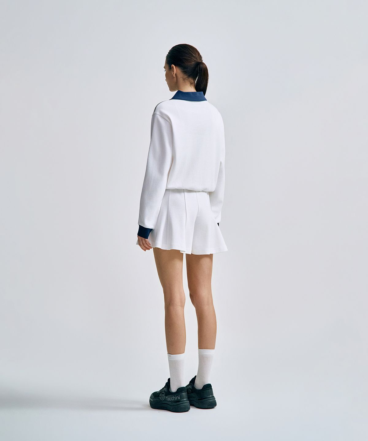 세르지오 타키니(SERGIO TACCHINI) W 더블니트 플레어 쇼츠 (White)