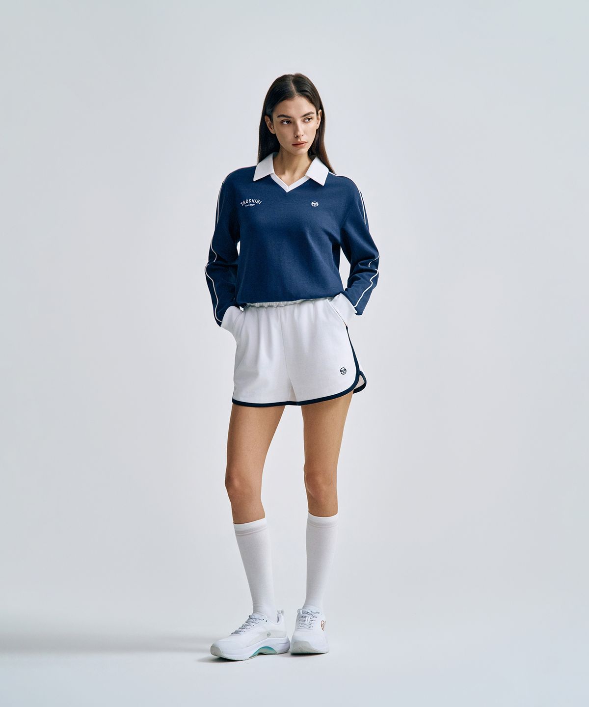 세르지오 타키니(SERGIO TACCHINI) W 더블니트 돌핀쇼츠 (White)