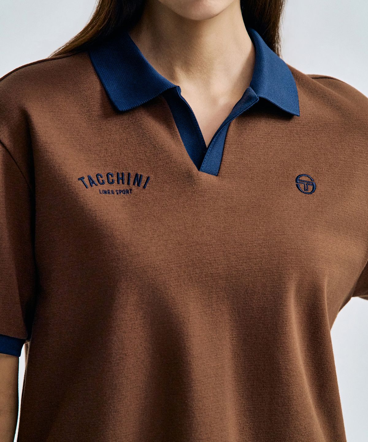 세르지오 타키니(SERGIO TACCHINI) W 더블니트 오픈카라 폴로 (Brown)