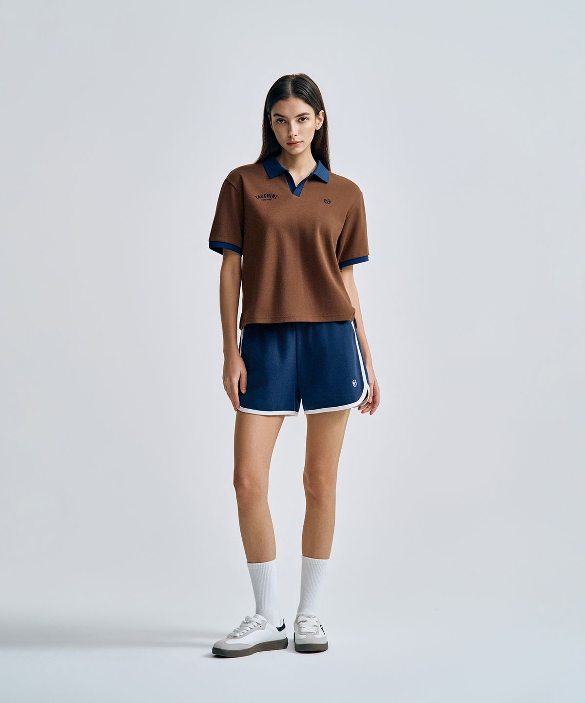 세르지오 타키니(SERGIO TACCHINI) W 더블니트 오픈카라 폴로 (Brown)