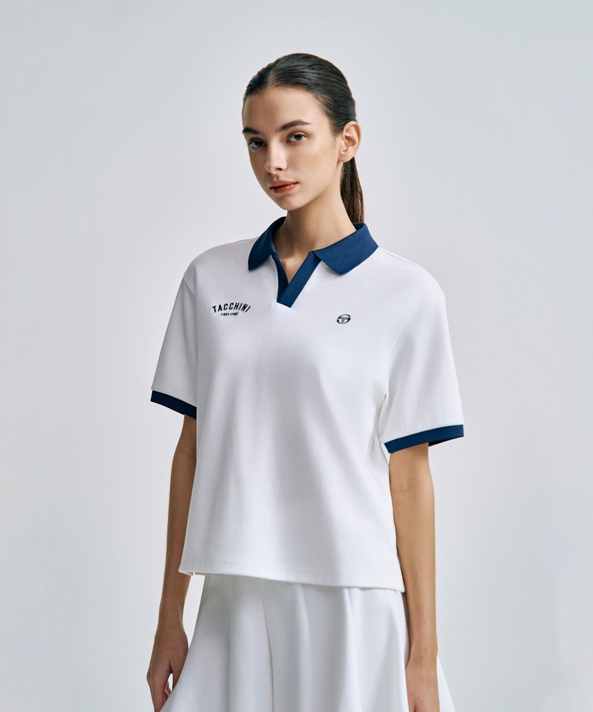 세르지오 타키니(SERGIO TACCHINI) W 더블니트 오픈카라 폴로 (White)