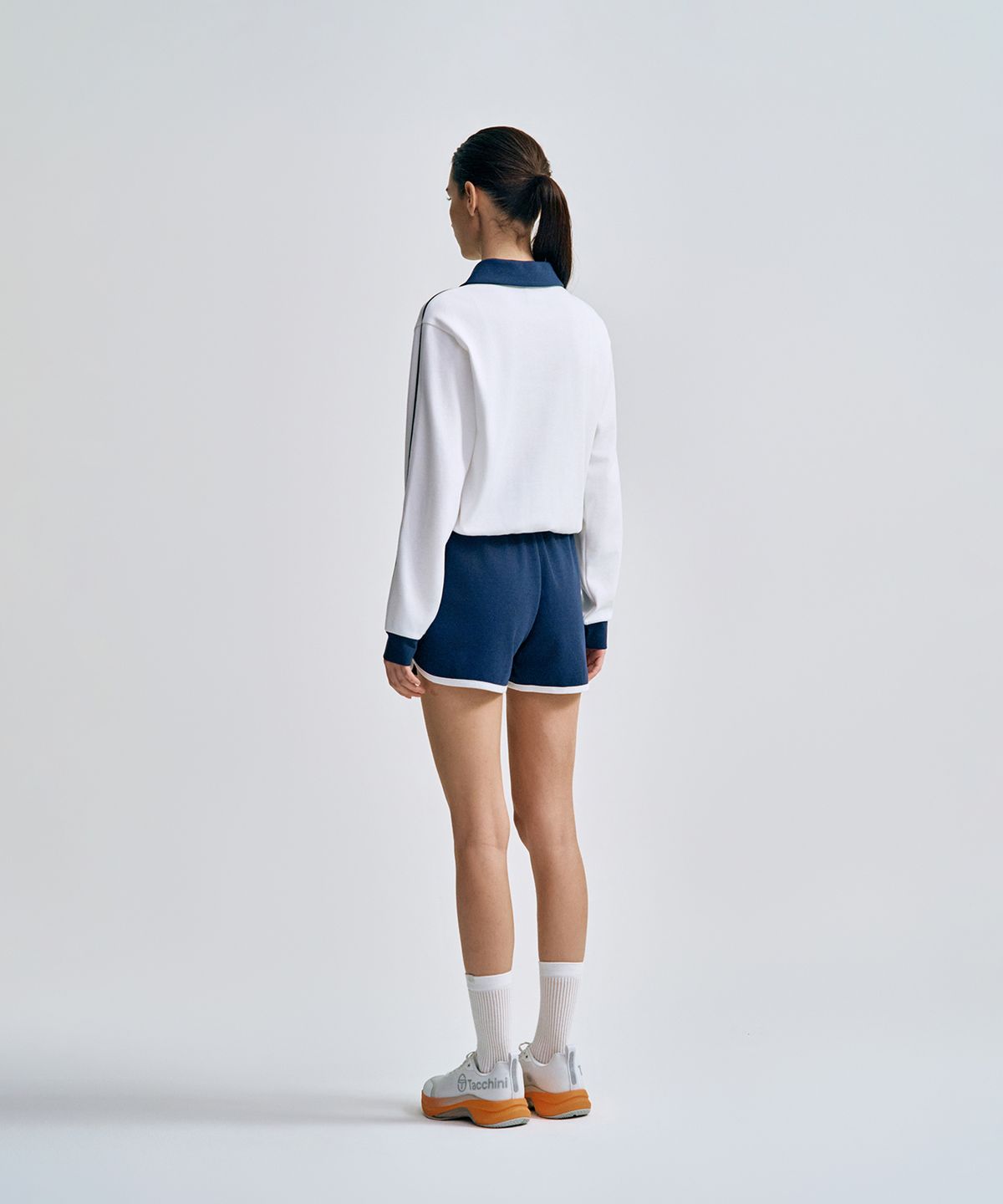 세르지오 타키니(SERGIO TACCHINI) W 더블니트 브이넥 긴팔 폴로 (White)