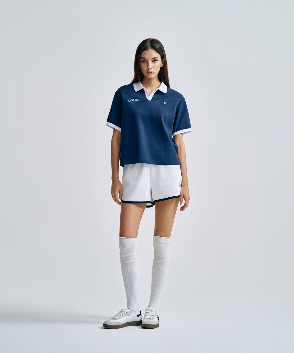 세르지오 타키니(SERGIO TACCHINI) W 더블니트 오픈카라 폴로 (Navy)