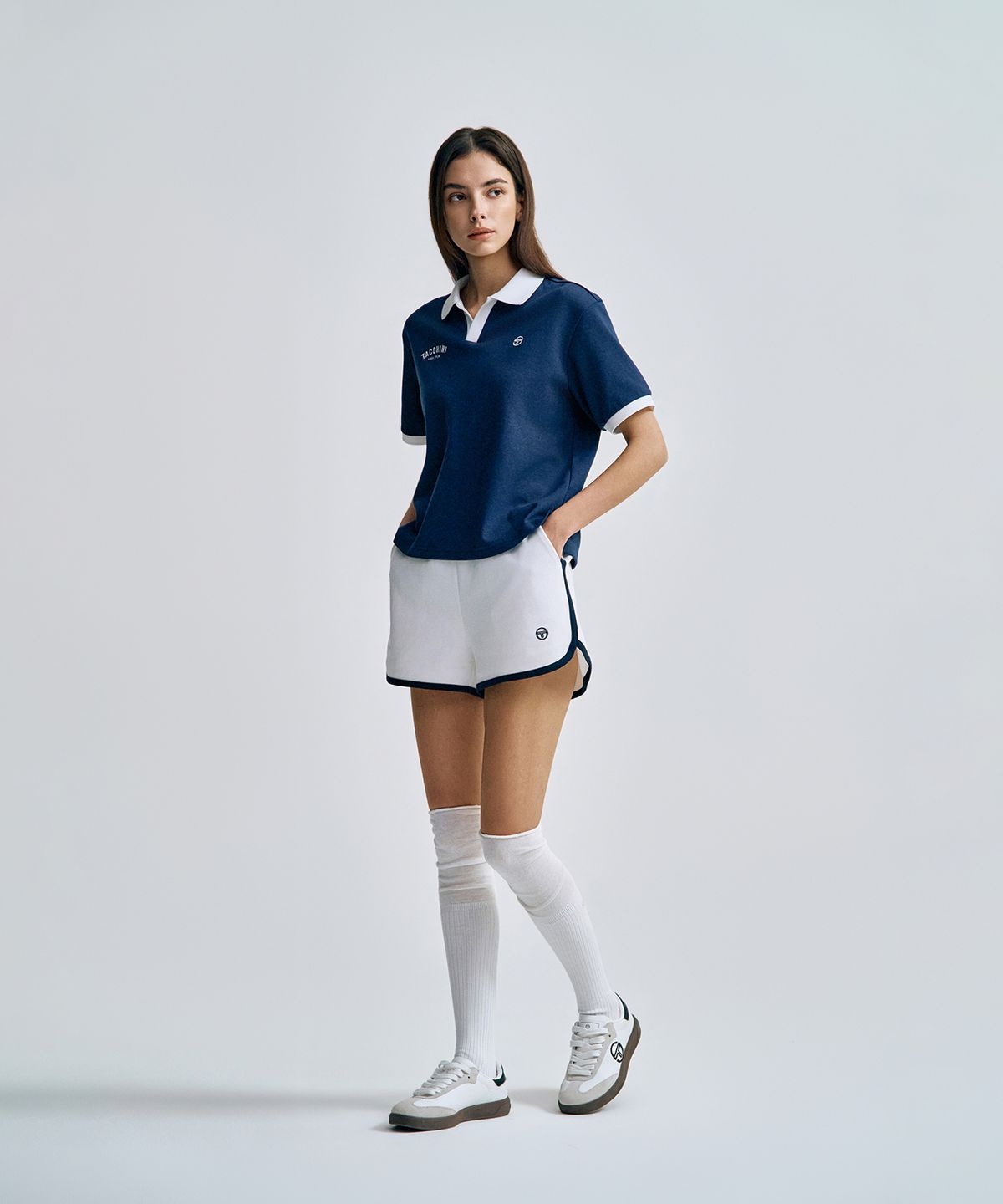 세르지오 타키니(SERGIO TACCHINI) W 더블니트 오픈카라 폴로 (Navy)