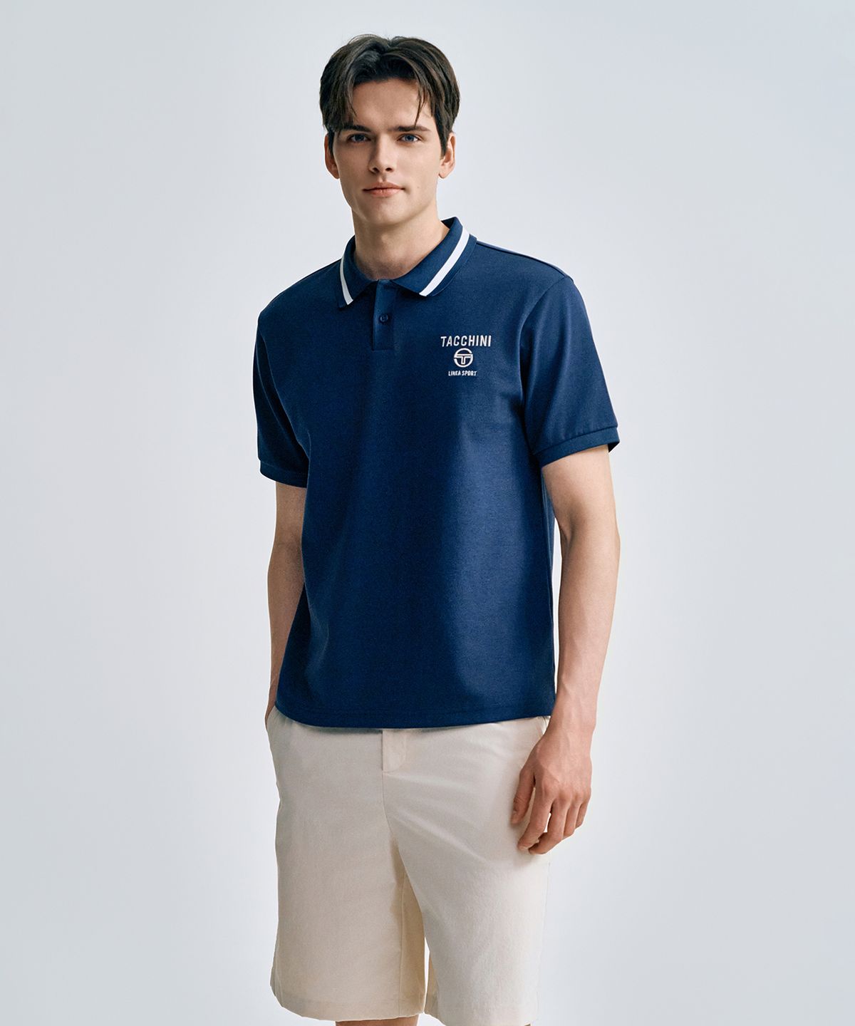 세르지오 타키니(SERGIO TACCHINI) M 더블니트 오픈카라 폴로 (Navy)