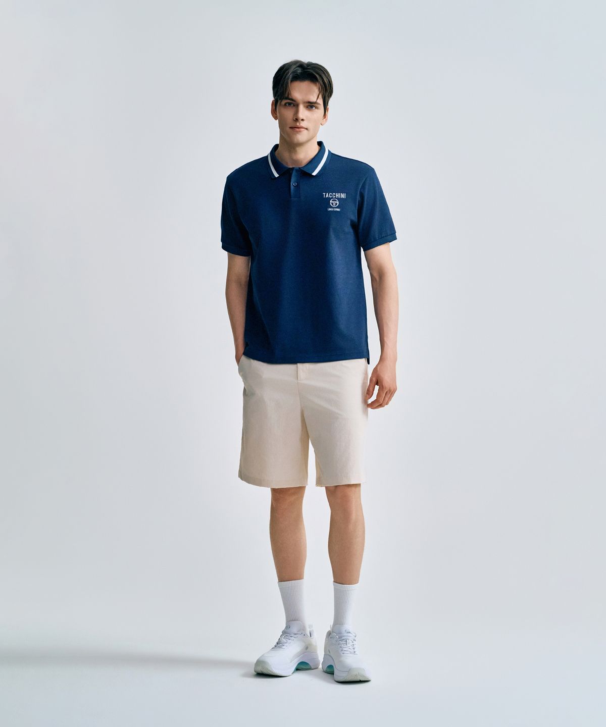 세르지오 타키니(SERGIO TACCHINI) M 더블니트 오픈카라 폴로 (Navy)