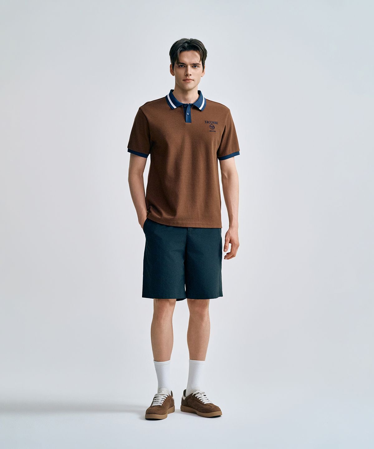 세르지오 타키니(SERGIO TACCHINI) M 더블니트 오픈카라 폴로 (Brown)