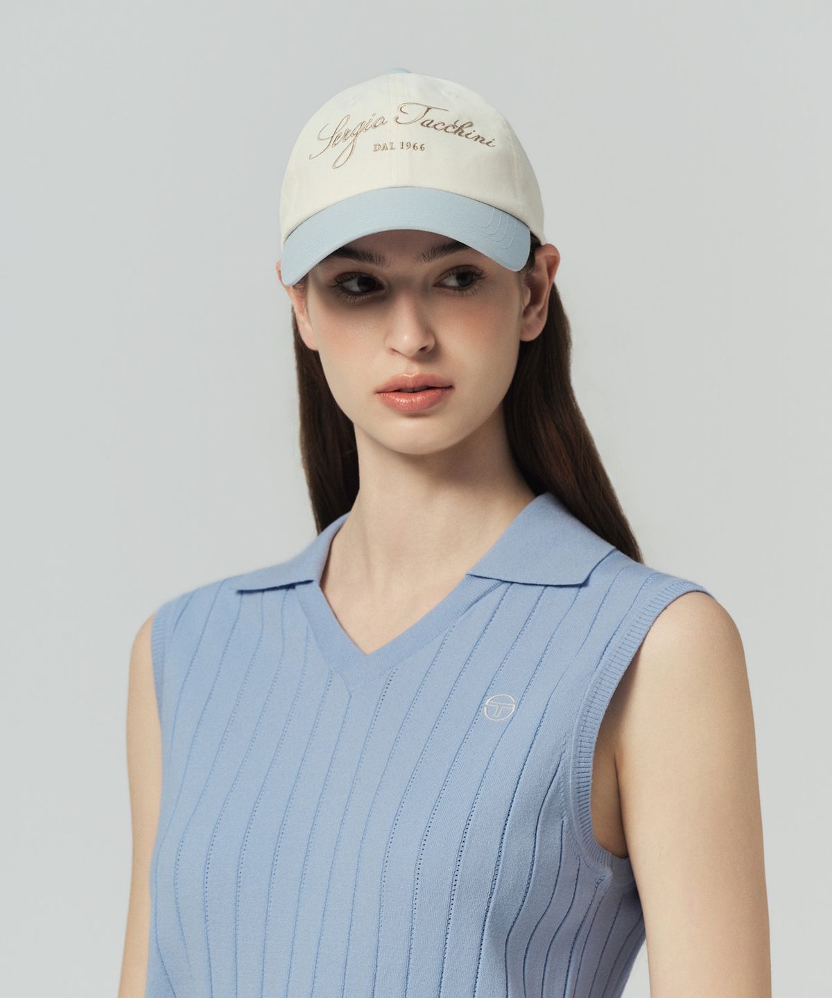 세르지오 타키니(SERGIO TACCHINI) U 클래식 로고 코튼라이크 볼캡 (L.Blue)