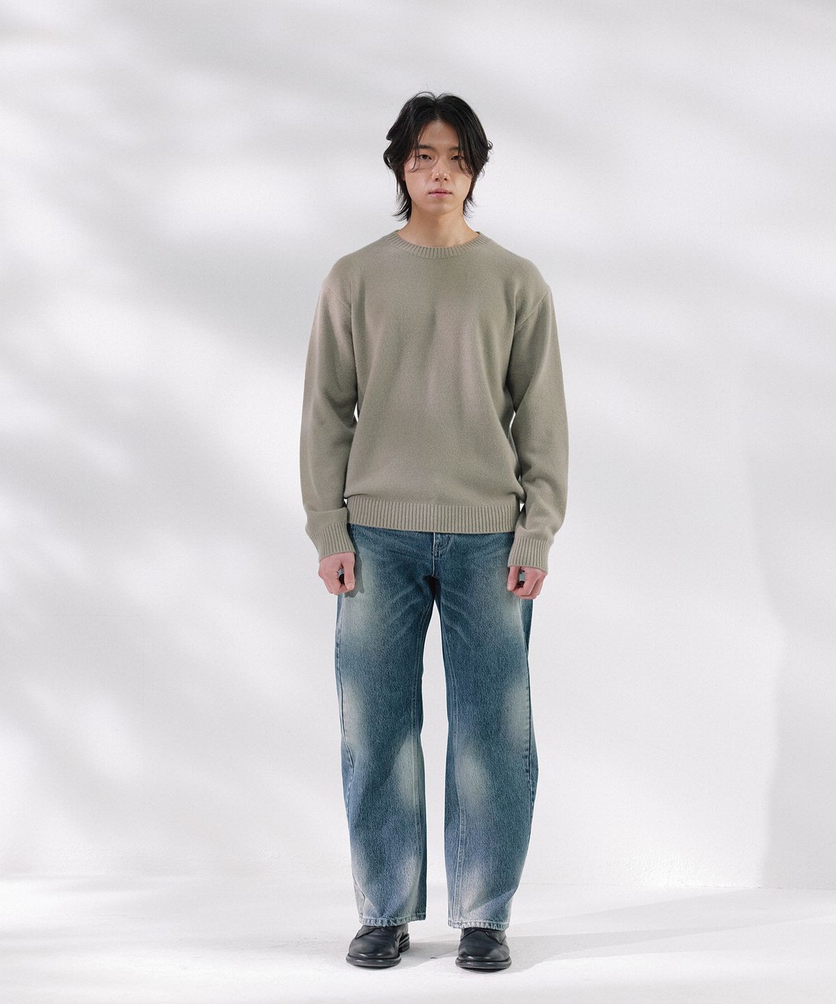 넌블랭크(NONBLANK) 데일리 울 캐시미어 크루넥 니트_TAUPE GREY