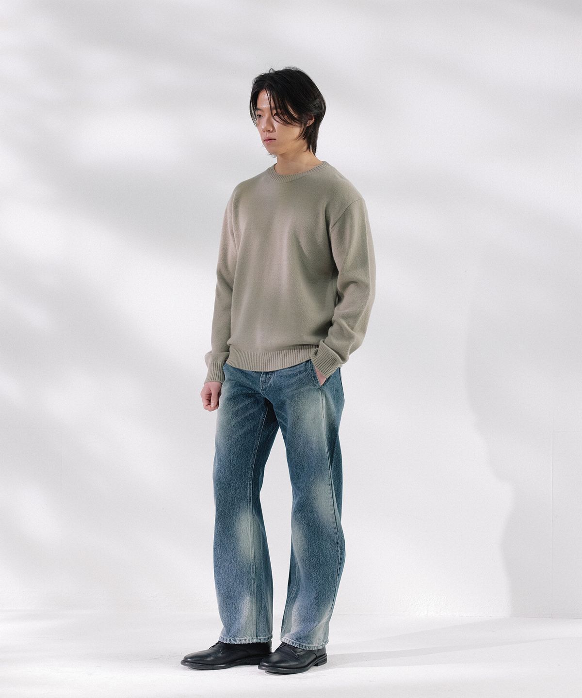 넌블랭크(NONBLANK) 데일리 울 캐시미어 크루넥 니트_TAUPE GREY