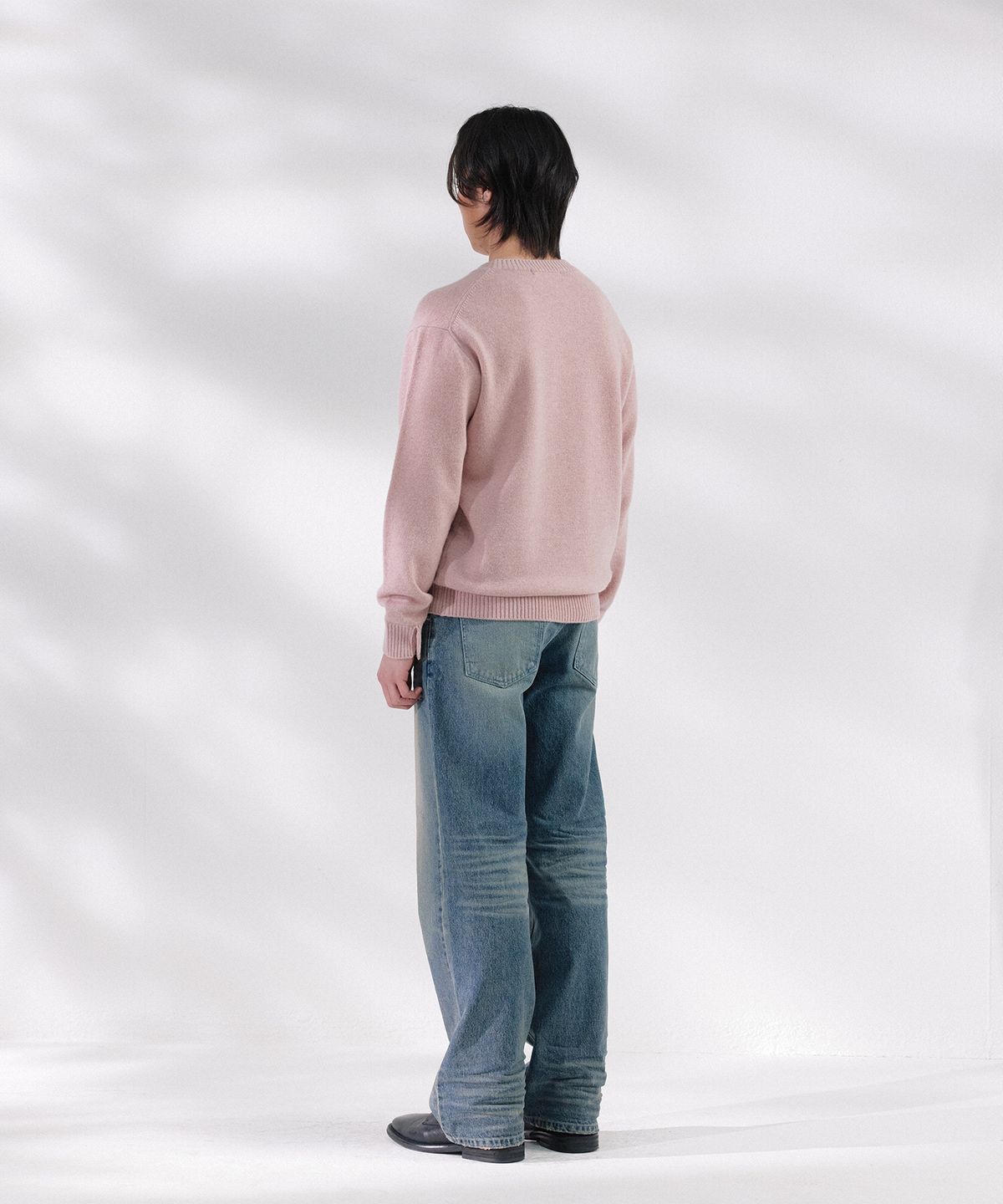 넌블랭크(NONBLANK) 데일리 울 캐시미어 크루넥 니트_MELANGE PINK