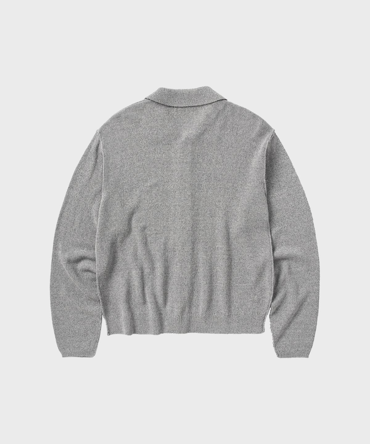 넌블랭크(NONBLANK) 크롭 카라 LS 가디건_MELANGE GREY
