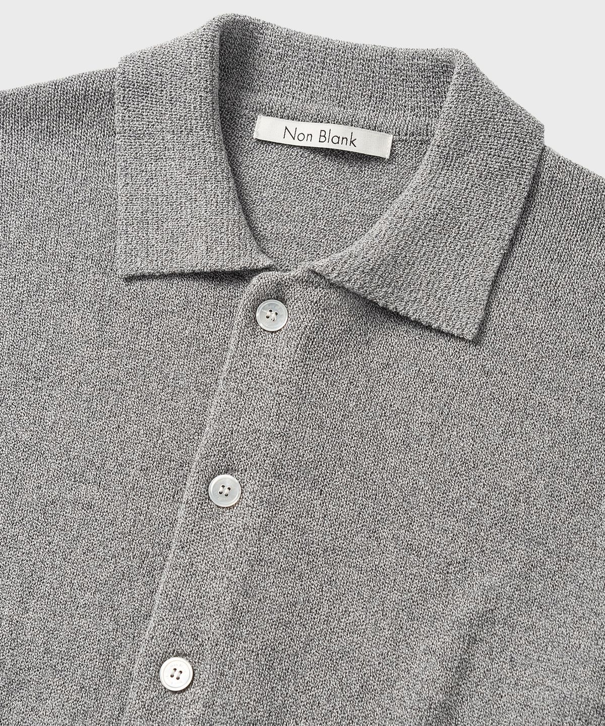 넌블랭크(NONBLANK) 크롭 카라 LS 가디건_MELANGE GREY