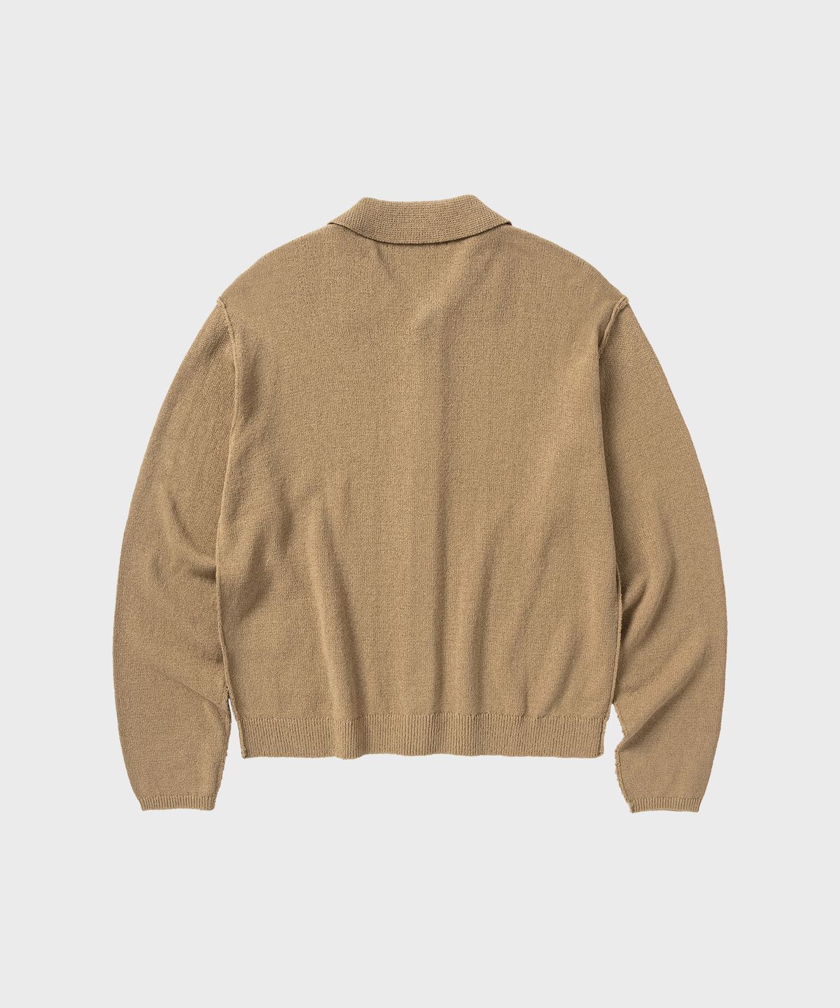 넌블랭크(NONBLANK) 크롭 카라 LS 가디건_BEIGE
