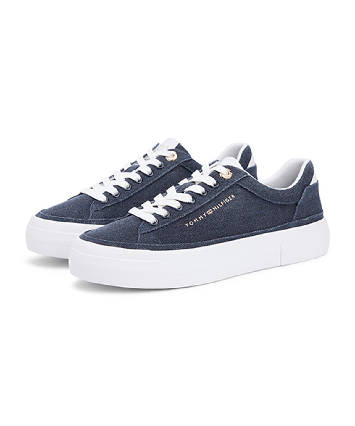 타미힐피거(TOMMY HILFIGER) 켈시 플랫폼 워시드 캔버스 스니커즈-네이비(T52G1ARS310WT1DW6)