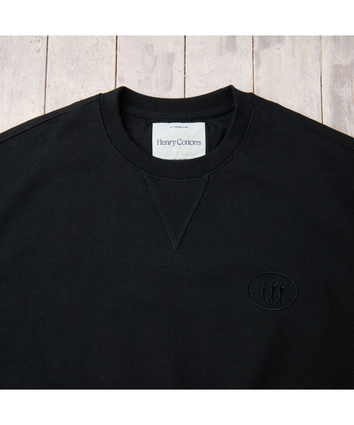 헨리코튼(HENRY COTTONS) [Fly Fishing Club] Fisherman Sweatshirt AZTAM26200BKX
