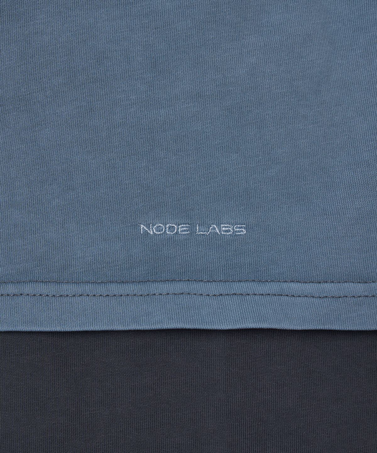 노드랩스(NODE LABS) DEV:10 가먼트 레이어드 후드 티셔츠_빈티지 블루