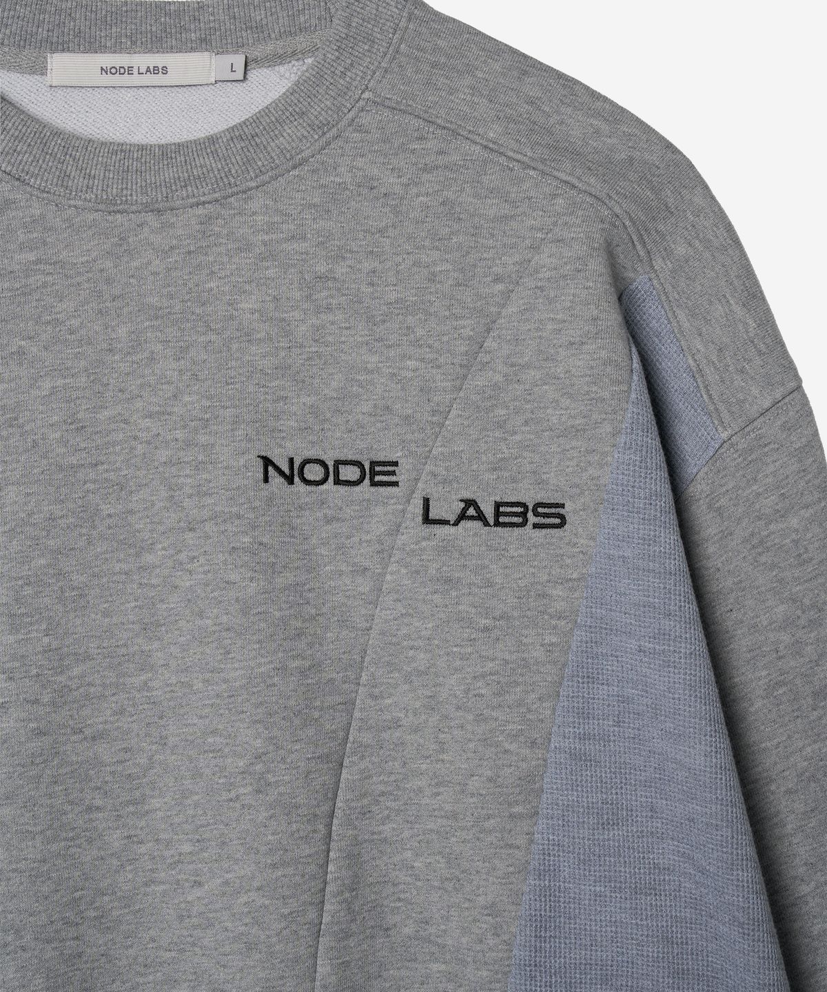 노드랩스(NODE LABS) DEV:10 텍스처 블록 스웻 맨투맨_멜란지 그레이