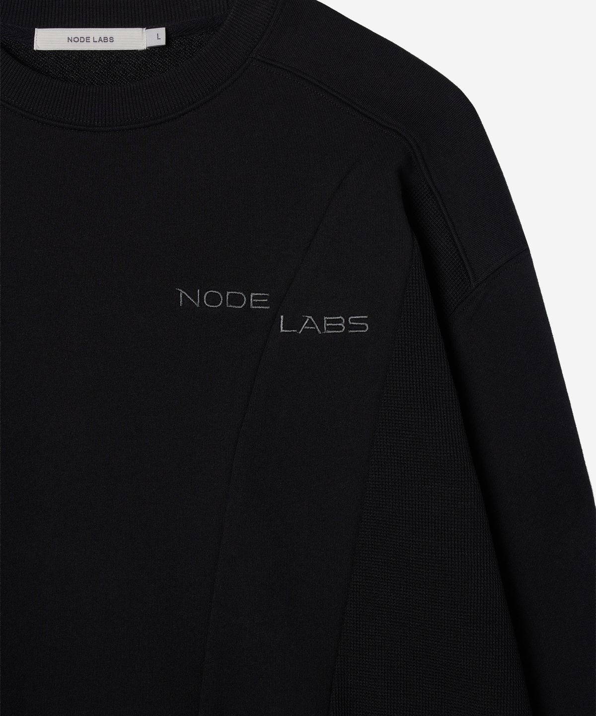 노드랩스(NODE LABS) DEV:10 텍스처 블록 스웻 맨투맨_블랙