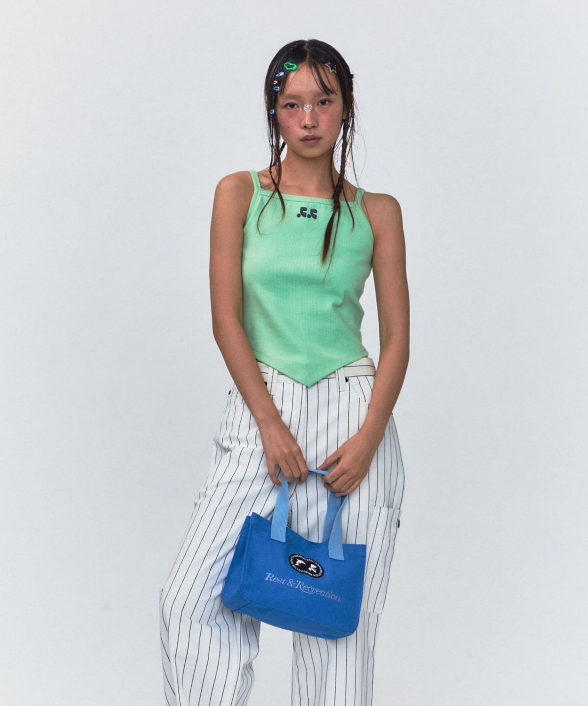 레스트앤레크레이션(REST&RECREATION) RR CANVAS TOTE BAG - BLUE
