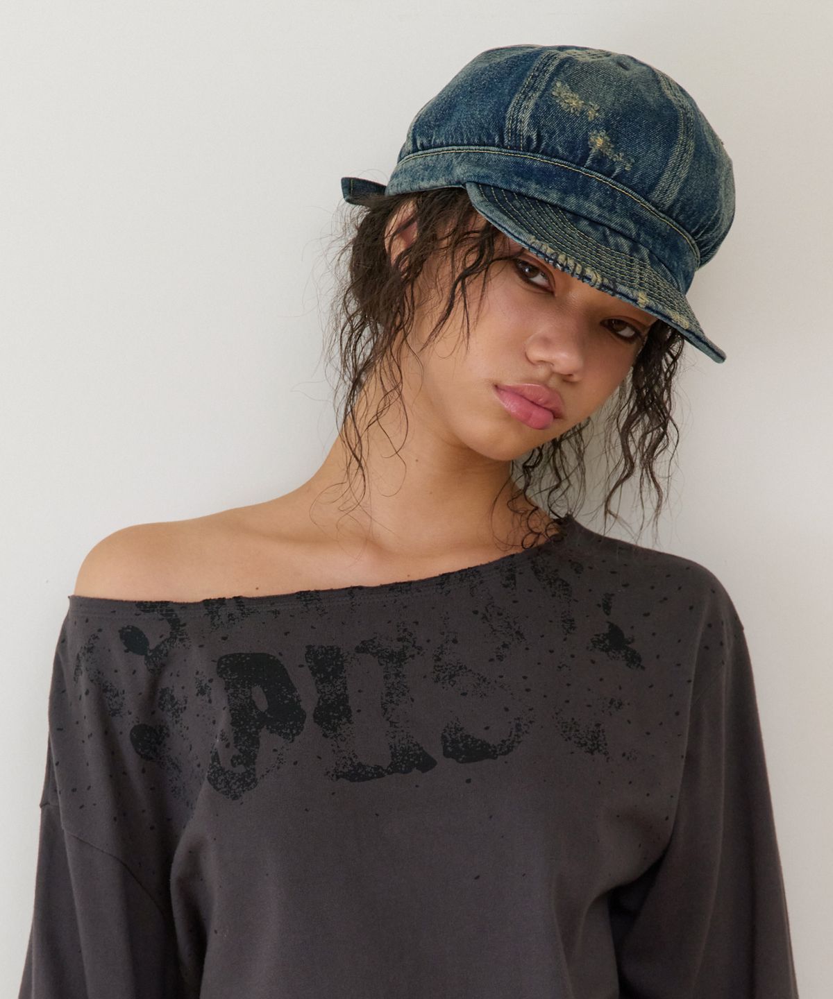 더바이닐하우스(THEVINYLHOUSE) RAW COUNTRY BALL CAP BLUE