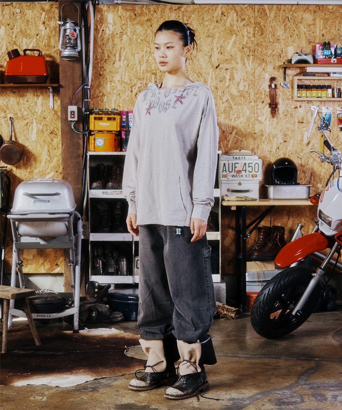 더바이닐하우스(THEVINYLHOUSE) BASIC WIDE DENIM PANTS BLACK