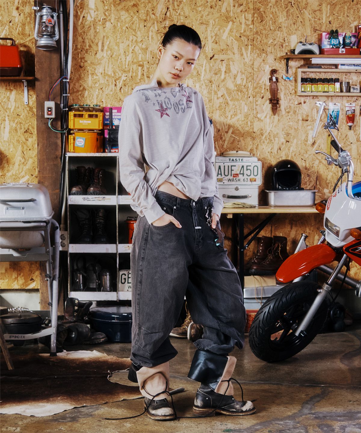 더바이닐하우스(THEVINYLHOUSE) BASIC WIDE DENIM PANTS BLACK