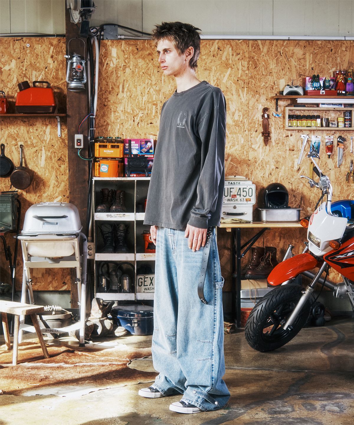 더바이닐하우스(THEVINYLHOUSE) BASIC WIDE DENIM PANTS LIGHT BLUE