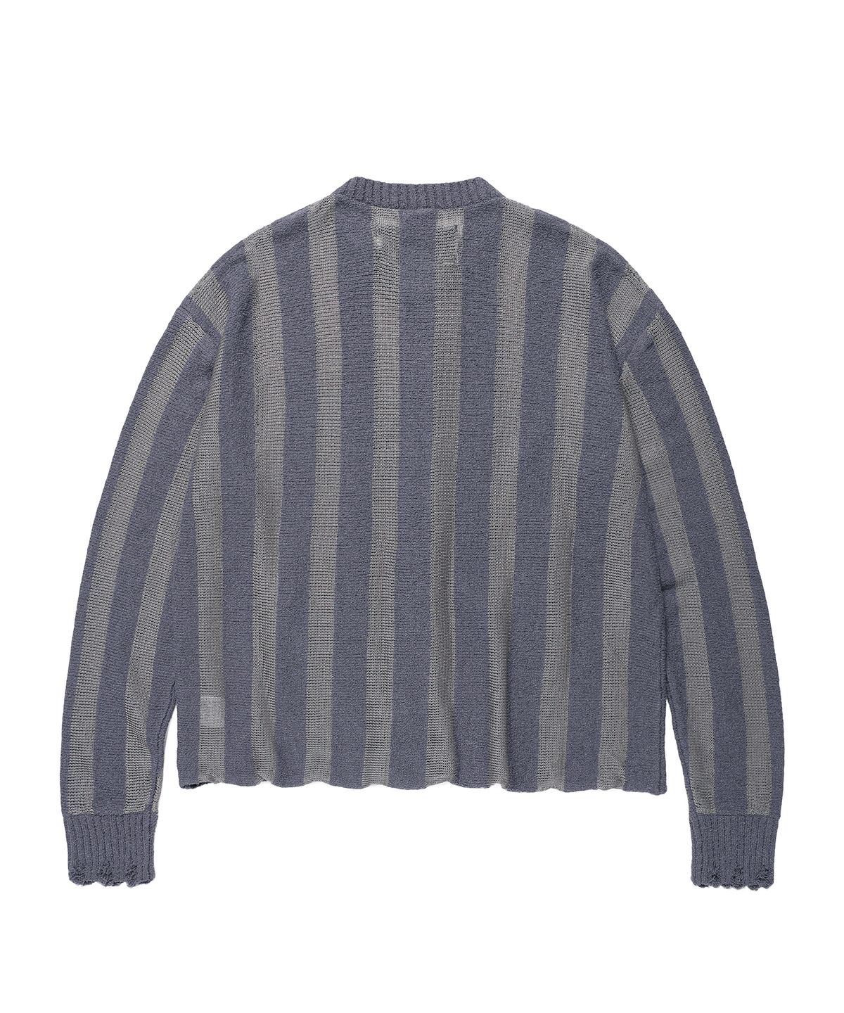더바이닐하우스(THEVINYLHOUSE) NET MIXED GRUNGE CARDIGAN BLUE
